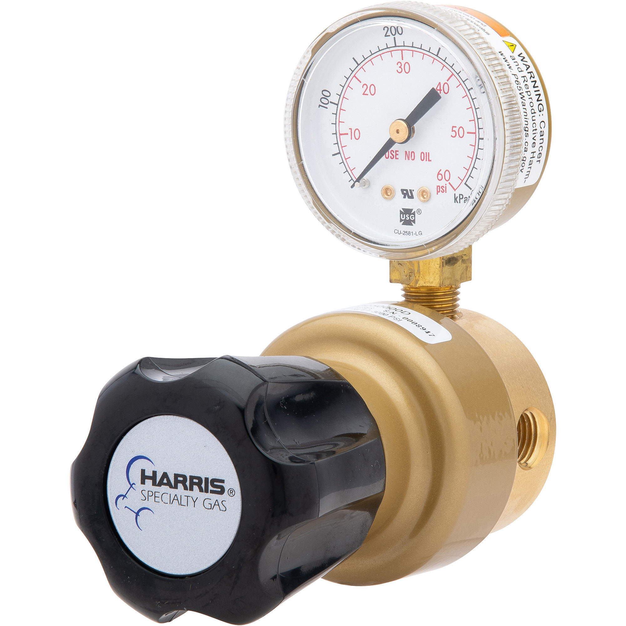 Harris GP403-050 Brass Single-Stage Pipeline Regulator, General Purpose, 3000 PSIG, Model# 403050000D